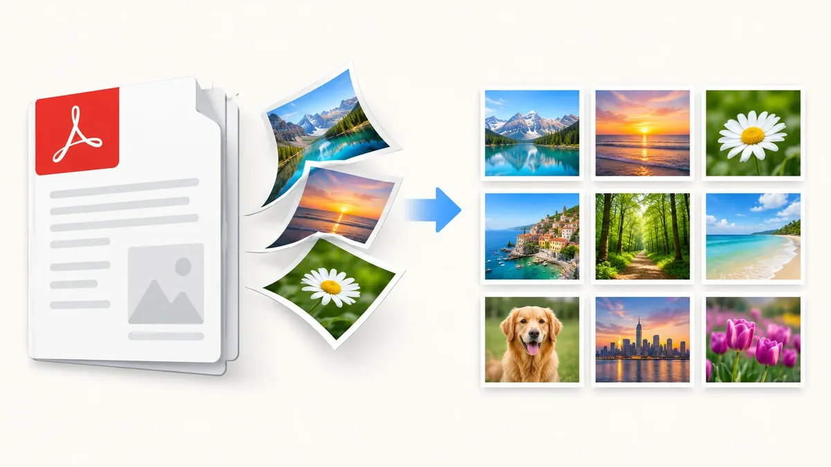 PDF document icon turning into a JPG image icon